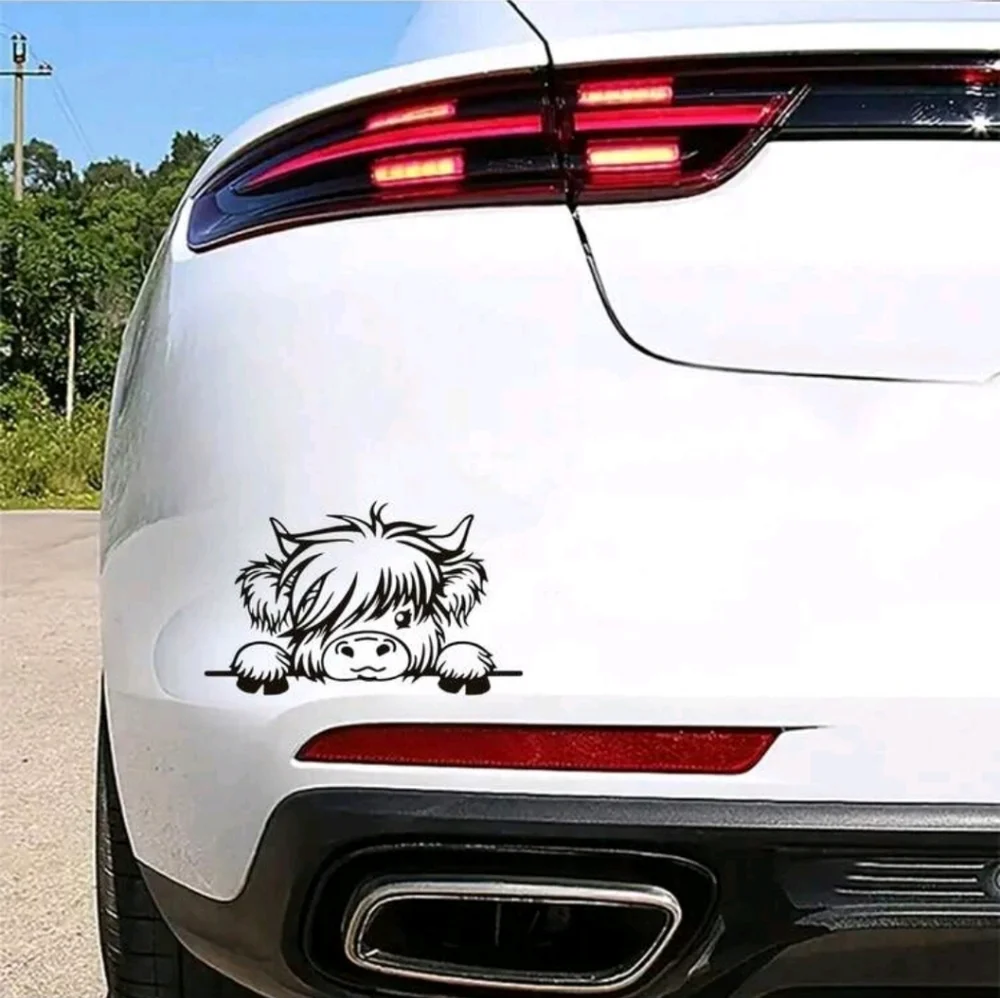 Peeking Farm Cow Animal Vinyl Graphic‎ Auto Wall Car Laptop Decal Animal Sticker